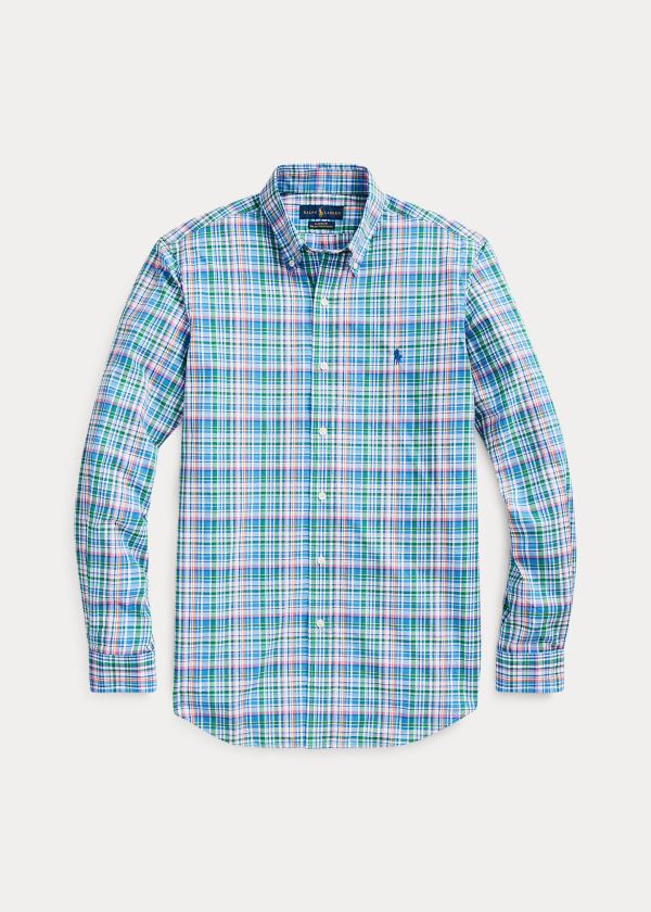 Camisa Polo Ralph Lauren Custom Fit Plaid Poplin Homem 76540-GXTZ